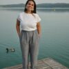 Pantaloni Vanilla lino grigio melange - immagine 4