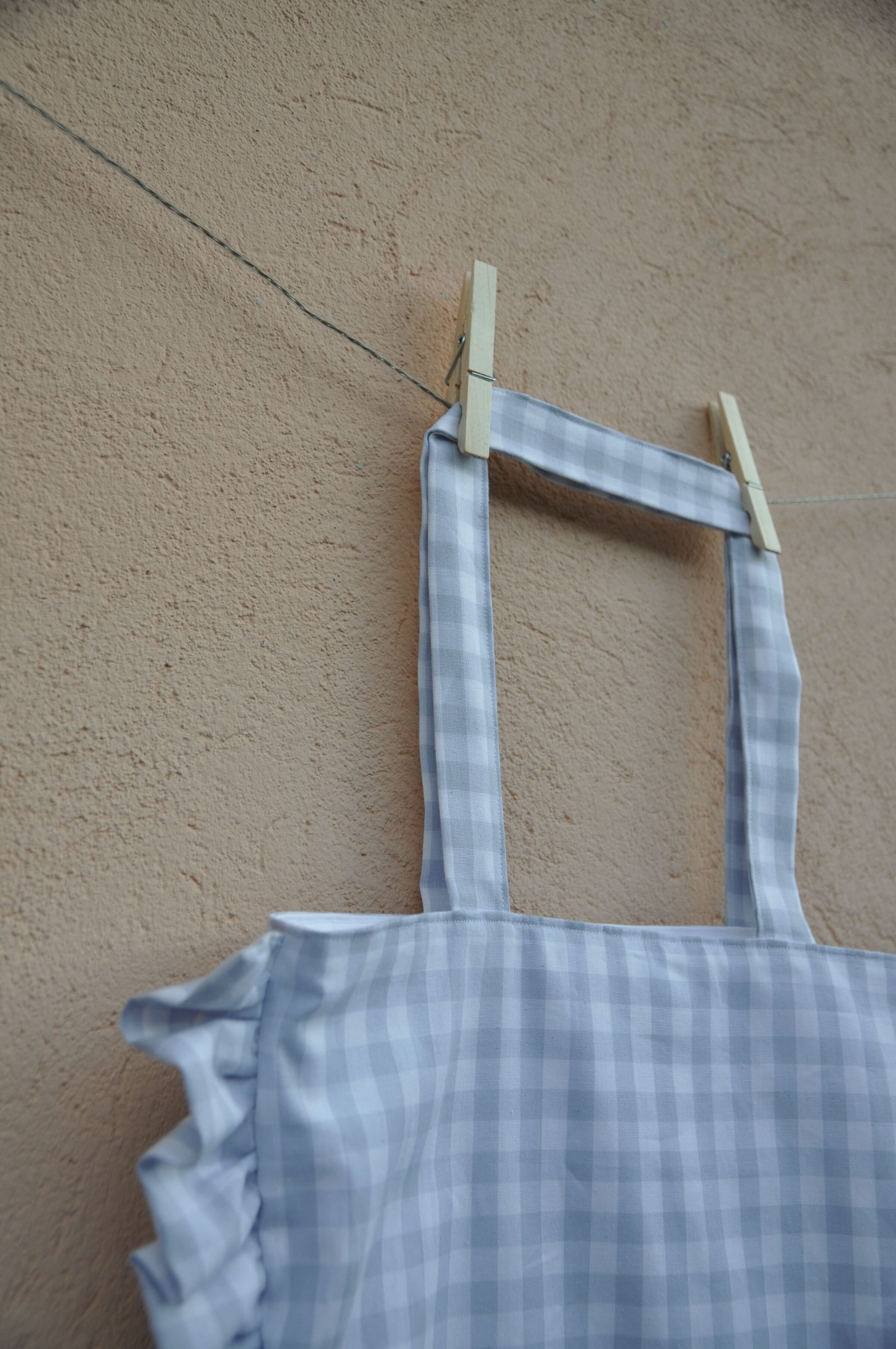 Shopper vichy azzurro - immagine 3