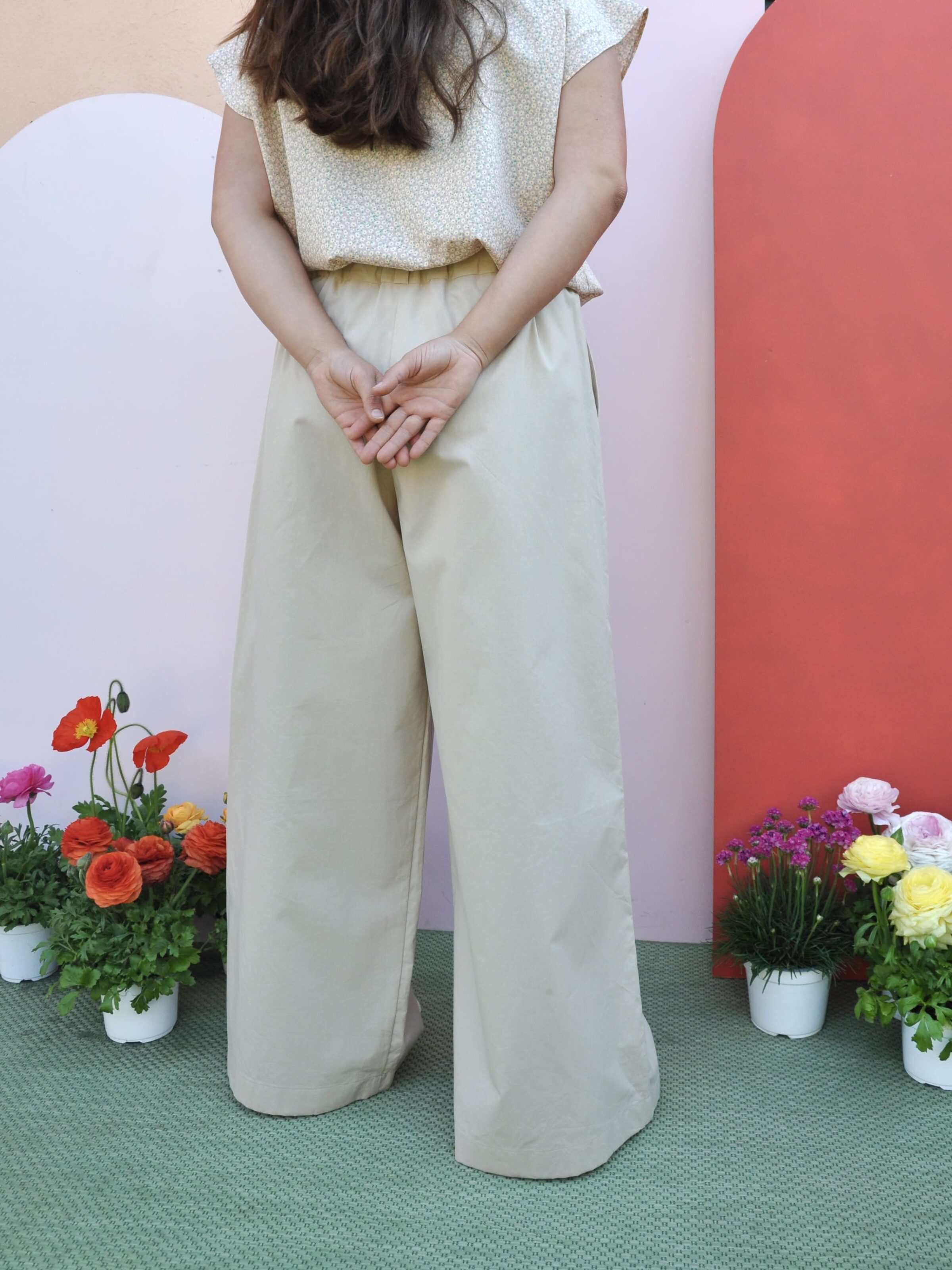 Pantaloni Evergreen cotone beige - immagine 3